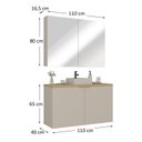 Ver imagem 3 de Conjunto Gabinete de Banheiro com Cuba e Espelheira em MDF Suspenso 110cm Nature Panna/Carvalho