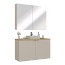 Ver imagem 2 de Conjunto Gabinete de Banheiro com Cuba e Espelheira em MDF Suspenso 110cm Nature Panna/Carvalho