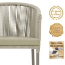 Ver imagem 3 de Mesa com 4 Cadeiras de Jantar Roma 100cm e Noronha em Aluminío Fendi Corda Nautica Estofado 7 Trama