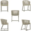 Ver imagem 5 de Mesa com 4 Cadeiras de Jantar Roma 100cm e Noronha em Aluminío Fendi Corda Nautica Estofado 7 Trama