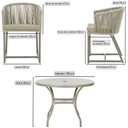 Ver imagem 2 de Mesa com 4 Cadeiras de Jantar Roma 100cm e Noronha em Aluminío Fendi Corda Nautica Estofado 7 Trama