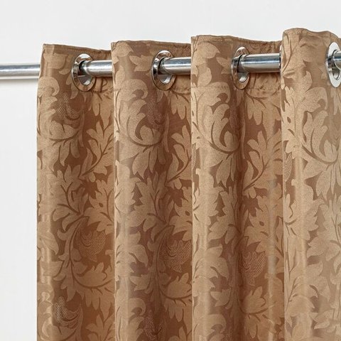 Cortina Jacquard 2,70x2,30 Para Varão Simples:Avelã