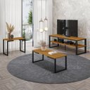 Ver imagem 6 de Mesa Lateral Industrial em MDF 58cm x 50cm Innovare Marrom Preto/Nature