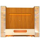 Ver imagem 2 de Rack Painel Ripado para TV até 84 Polegadas com LED 100% MDF 304,8cmx237cm Pés em Madeira Maciça Nobre Clean Luminare Marrom Naturale/Off White