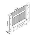 Ver imagem 3 de Rack Painel Ripado para TV até 84 Polegadas com LED 100% MDF 304,8cmx237cm Pés em Madeira Maciça Nobre Clean Luminare Marrom Naturale/Off White