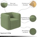 Ver imagem 4 de Kit 2 Poltronas Decorativas Sala de Estar Trinidad Base Fixa Bouclê Verde Oliva G33 - Gran Belo