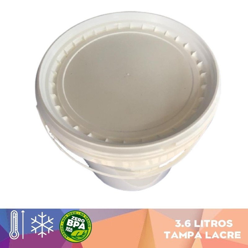 Balde Tampa Lacre Para Sorvete 3,6 Litros 05 Peças - 4