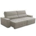 Ver imagem 4 de Sofá 3 Lugares Retrátil Reclinável para Sala de Estar 230cm Byron F04 Linho Bege - Lyam Decor