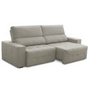 Ver imagem 1 de Sofá 3 Lugares Retrátil Reclinável para Sala de Estar 230cm Byron F04 Linho Bege - Lyam Decor