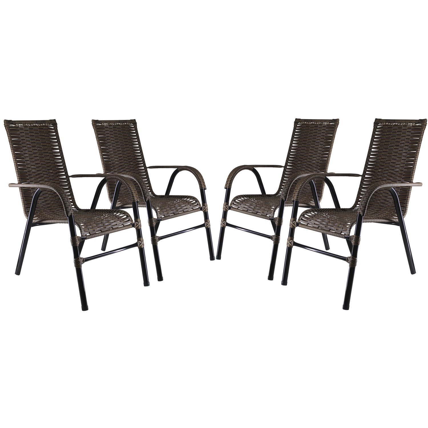 Conjunto 4 Cadeiras Bela, Artesanal, em fibra sintética, cor Argila - PANERO 05 - 1