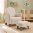 Ver imagem 1 de Poltrona Amamentação Viena Suede + Puff Macio Quarto Bebe:Bege