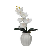 Arranjo com Flor de Orquídea Branca Vaso Cerâmica Acetinado - 2