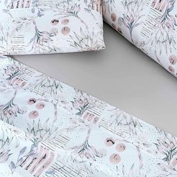 Jogo de Cama Lençol Maggy King 4 Peças Percale 200 Fios Estampado Protea Floral Cinza 80% Algodão - 2