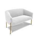 Ver imagem 1 de Sofá Namoradeira 2 Lugares Pé Ferro Dourado Stella Bouclê D03 - D'Rossi Cor Off White