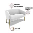 Ver imagem 5 de Sofá Namoradeira 2 Lugares Pé Ferro Dourado Stella Bouclê D03 - D'Rossi Cor Off White