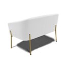 Ver imagem 2 de Sofá Namoradeira 2 Lugares Pé Ferro Dourado Stella Bouclê D03 - D'Rossi Cor Off White