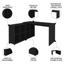 Ver imagem 3 de Mesa Escrivaninha em L Eron e Estante Livreiro Maly A06 Preto - Mpozenato