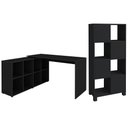 Ver imagem 1 de Mesa Escrivaninha em L Eron e Estante Livreiro Maly A06 Preto - Mpozenato