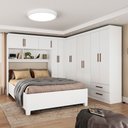 Ver imagem 1 de Guarda-roupa Casal Modulado com Cama Hércules 11 Portas 6 Gavetas Branco - Carioca Móveis