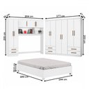 Ver imagem 4 de Guarda-roupa Casal Modulado com Cama Hércules 11 Portas 6 Gavetas Branco - Carioca Móveis