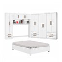 Ver imagem 2 de Guarda-roupa Casal Modulado com Cama Hércules 11 Portas 6 Gavetas Branco - Carioca Móveis
