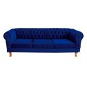 Ver imagem 2 de Dois Sofás Chesterfield Duque 3 lugares 2,30 - Suede Azul Marinho / sala de estar, recepçã
