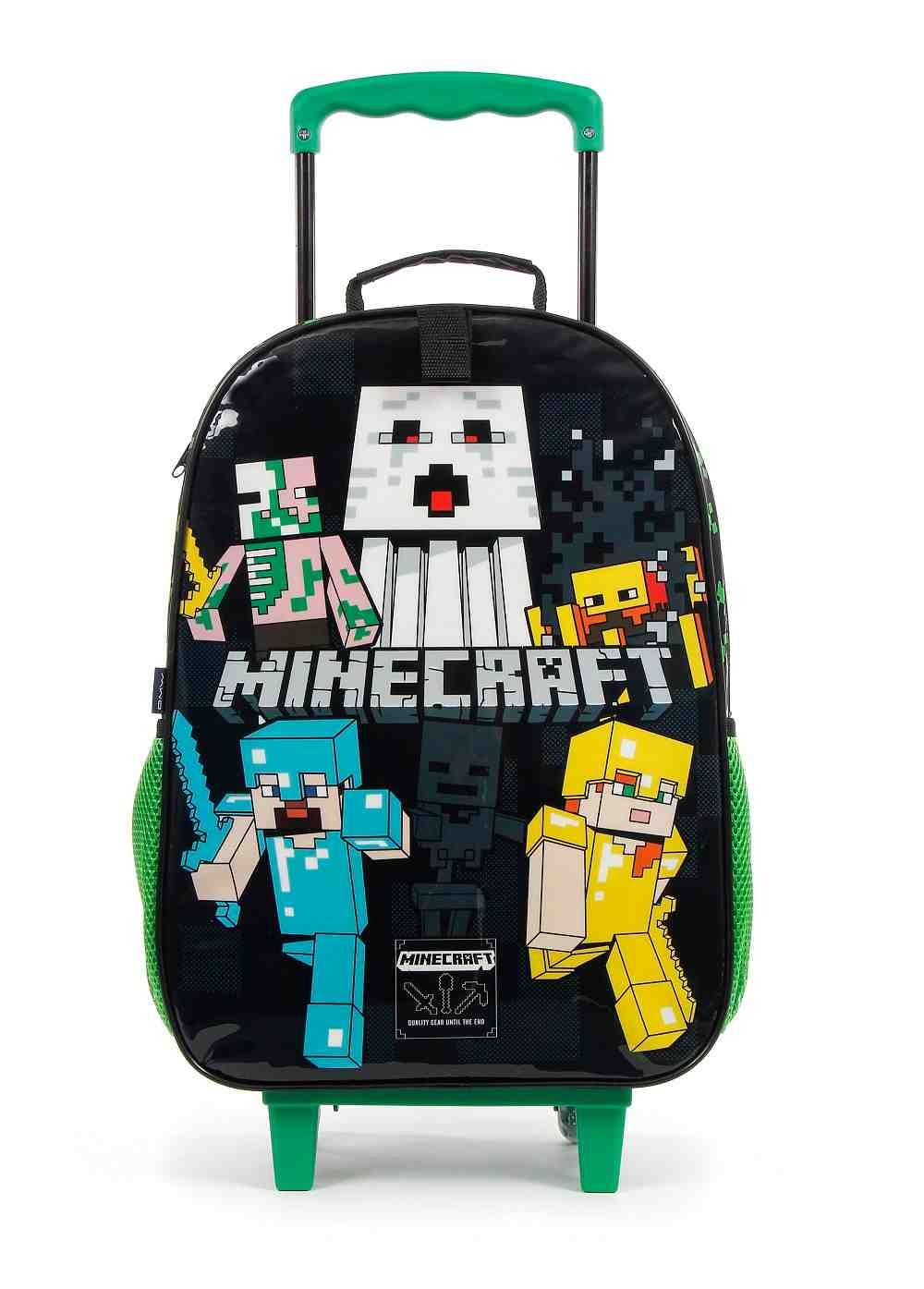 Mochila com carrinho Escolar Minecraf - 60540 - Preto - 1