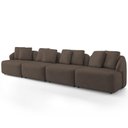 Ver imagem 6 de Sofá 4 Lugares para Sala de Estar Living 308cm Arlo F04 Veludo Marrom - Lyam Decor
