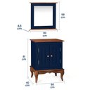 Ver imagem 6 de Gabinete para Banheiro 2 Portas com Espelheira Dália 3057 - Azul Petróleo/imbuia Glazer