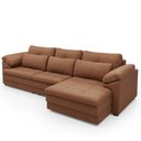 Ver imagem 7 de Sofá Retrátil para Sala de Estar 4 Lugares 332cm Riza S03 Couro Soft Mel - Lyam Decor