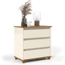 Ver imagem 1 de Mini Cômoda EJ 3 Gavetas Mesa Cabeceira Decoração Quarto Casal Solteiro Infantil - Off White/