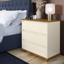 Ver imagem 2 de Mini Cômoda EJ 3 Gavetas Mesa Cabeceira Decoração Quarto Casal Solteiro Infantil - Off White/