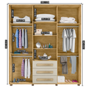 Ver imagem 2 de Guarda-Roupa Casal 5 Portas 1 Porta com Espelho com 3 Gavetas Las Vegas Iii Bege/Cinamomo/Ofwhite