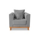 Ver imagem 6 de Kit Sofá 3 Lugares e 2 Poltronas Beny Viena Para Sala de Estar Linho Cinza - Madeira Prima Deccor