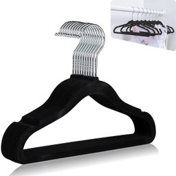 Kit Cabides Infantil Slim de Veludo - Organização Compacta Cor:preto - 1