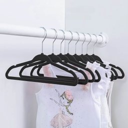 Kit Cabides Infantil Slim de Veludo - Organização Compacta Cor:preto - 3