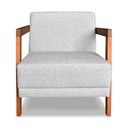 Ver imagem 4 de Kit 02 Poltronas Decorativa Natália Linho Base em Madeira Castanho - Pallazio