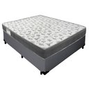 Ver imagem 1 de Cama Box Casal Sintético + Colchão de Espuma D33 - Sereneprime - 138cm Cinza