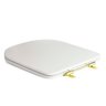 Assento Sanitário Poliéster Antibacteriano Piano Branco para Vaso Deca com Ferragem Dourada - 8