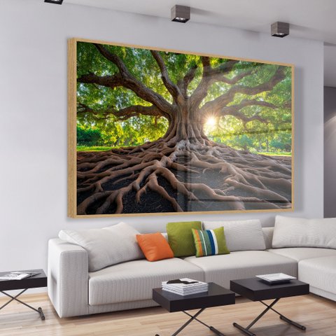 Quadro Decorativo Árvore Raízes Sala Quarto Casa Escritório