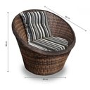 Ver imagem 2 de Conjunto de Poltronas Fibra Sintética Bola - 4 Poltronas + 1 Mesa Centro - Tecido Illimani Preto