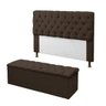 Kit Cabeceira e Calçadeira Baú Mirage Casal 140cm:Marrom - 1