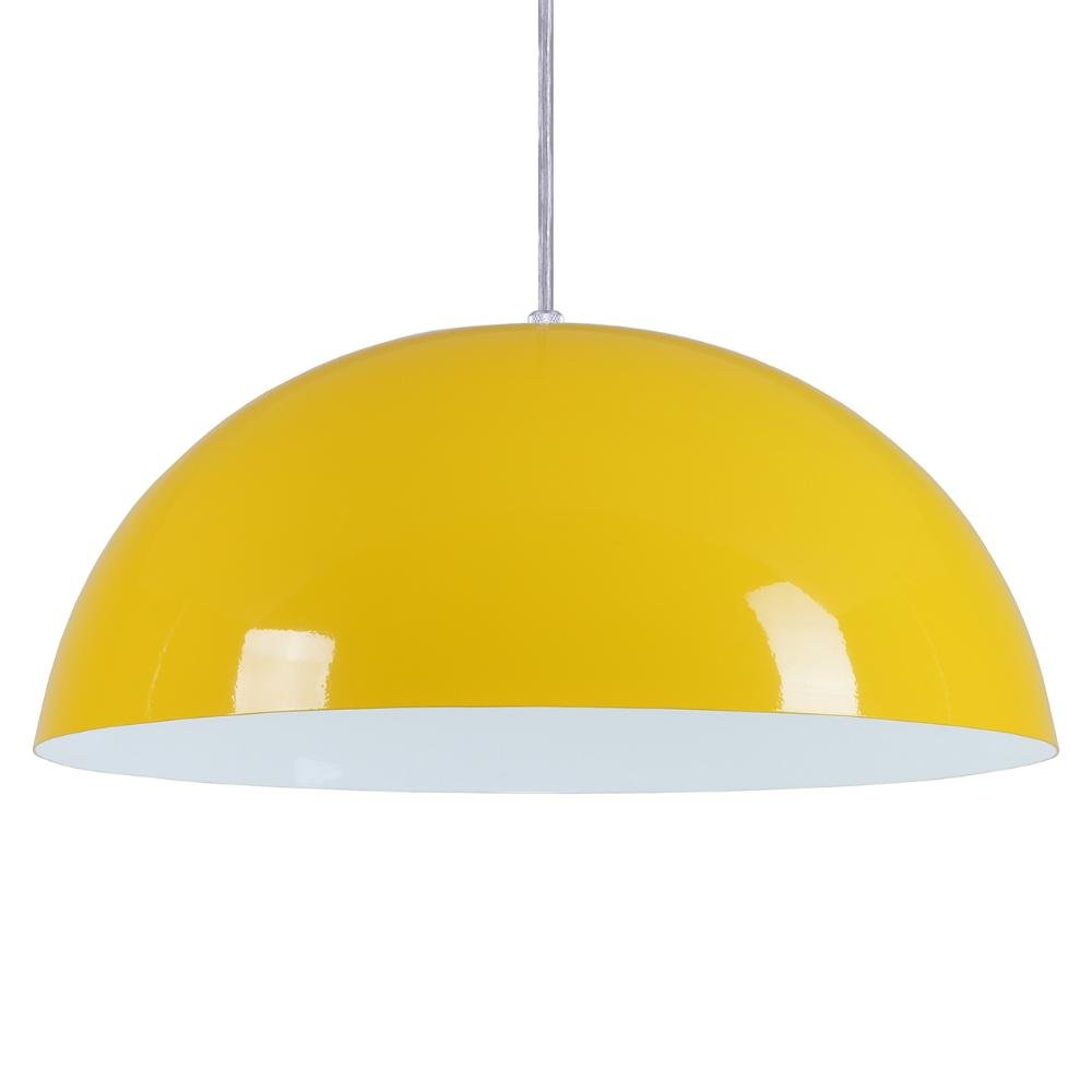 Pendente Meia Lua 40cm Luminária Alumínio Amarelo - 3