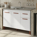 Ver imagem 1 de Balcão para Pia de Cozinha Multifuncional - Branco