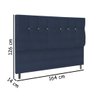 Cabeceira Estofada Box Casal Queen Size Encosto para Cama Audi X1 164x126 Cm Azul Marinho - 2