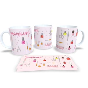 Caneca de Porcelana Branca Personalizada Profissões Manicure