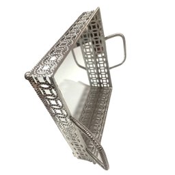 Bandeja Decorativa Prateada Espelhada Luxo Espressione 24cm Bandeja Prateada, Bandeja Elegante Prate - 7
