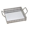 Bandeja Decorativa Prateada Espelhada Luxo Espressione 24cm Bandeja Prateada, Bandeja Elegante Prate - 1
