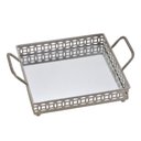 Ver imagem 1 de Bandeja Decorativa Prateada Espelhada Luxo Espressione 24cm Bandeja Prateada, Bandeja Elegante Prate