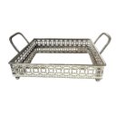 Ver imagem 4 de Bandeja Decorativa Prateada Espelhada Luxo Espressione 24cm Bandeja Prateada, Bandeja Elegante Prate